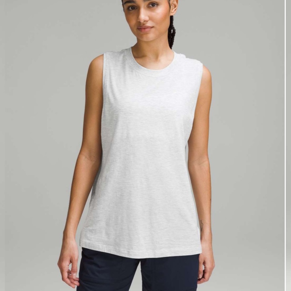 lululemon athletica Gray Muscle Tee Athletic Top